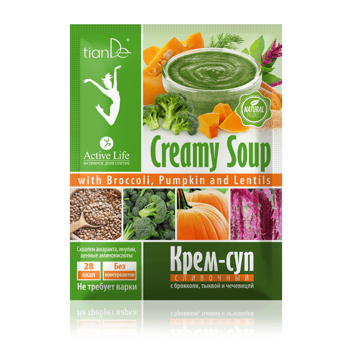 Крем супа с броколи тиква и леща